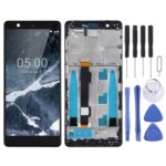 Pantalla Completa TFT para Nokia 5.1 TA-1061 TA-1075 TA-1076 TA-1088 TA-1081 con Marco (Negro)
