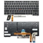Teclado de luz de fondo para Lenovo Thinkpad E480 L480 L380 Yoga T480 (Plata)