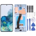 Pantalla Completa Original AMOLED para Samsung Galaxy S20 SM-G980 con Marco (Azul)