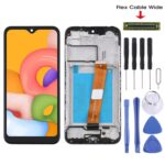 Pantalla Completa para Samsung Galaxy A01 con Marco (Negro)
