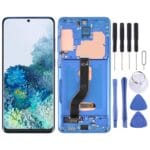 Pantalla Completa Original Super AMOLED para Samsung Galaxy S20+ 5G SM-G986B / G985 con Marco (Azul Oscuro)