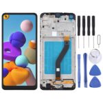 Pantalla Completa para Samsung Galaxy A21 SM-A215 con Marco (Negro)