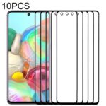 Lente de Cristal Exterior para Samsung Galaxy A71 - Pack de (10 Piezas) Pantalla Frontal (Negro)