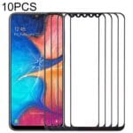 Pantalla Frontal Lente de Vidrio para Samsung Galaxy A20 (Negro) - Pack de (10 Piezas)