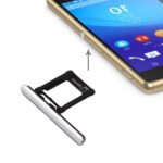 Bandeja Tarjeta Micro SD + Tapón Antipolvo para Sony Xperia XZ Premium (SIM Única) (Plata)