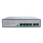 Switch Fast Ethernet Escam Poe 4 + 2 de 6 Puertos, Interruptor de Red Poe 4 Puertos 10/100M 120W, Transmisión 150M (Negro)