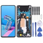 Pantalla Completa Original AMOLED 90 Hz para Asus Zenfone 7 Pro ZS670KS ZS671KS con Marco (Negro)