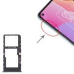 Bandeja Tarjeta SIM + Bandeja de Micro SD para TCL 10L / 10 Lite T770H T770B (Negro) - Imagen 4