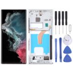 Pantalla Completa OLED con Marco para Samsung Galaxy S22 Ultra 5G SM-S908B (Plata)