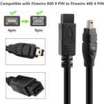 Cable Firewire Junsunmay DV 800 9 Pines Macho a Firewire 400 4 Pines Macho IEEE 1394 1,8 m - Imagen 2