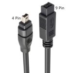 Cable Firewire Junsunmay DV 800 9 Pines Macho a Firewire 400 4 Pines Macho IEEE 1394 1,8 m - Imagen 3