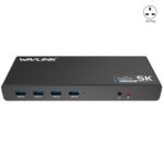 Estación de Acoplamiento Wavlink UG69DK1 5K Tipo C con Pantalla Dual USB 3.0 Vídeo Gigabit Ethernet HDMI (Enchufe Reino Unido)