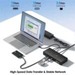 WAVLINK UG75PD5-3H2D2 For Mac M1 / M2 / M3 / M4 / Windows DisplayLink-7400 Docking Station, EU Plug - Imagen 4