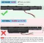 Batería para Acer Aspire E5-575G/E5-475G/E5-523G/E5-553G AS16A5K 2200mAh - Imagen 4