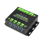 HUB USB Waveshare 23929, 4 puertos USB 3.2 extensibles, hosts duales conmutables, protecciones múltiples