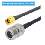 Cable Adaptador Coaxial Rp-Sma Macho a N Hembra RG58, Longitud 1,5 m - Imagen 2