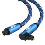 Cable de Audio Óptico Emk de Malla Tejida de Nailon con Enchufe Giratorio 360° y Ángulo Recto Ajustable 5 m (Azul)