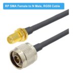 Cable Adaptador Coaxial RG58 Hembra a N Macho RP-SMA, Longitud 1,5 m - Imagen 2