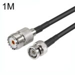 Cable Adaptador Coaxial BNC Macho a UHF Hembra RG58, Longitud 1 Metro