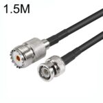 Cable Adaptador Coaxial BNC Macho a UHF Hembra RG58, Longitud 1,5 m