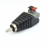 20 pcs Conector de Audio RCA Lotus Tipo Presión RCA Macho Cabeza sin Soldadura AV Botón (Negro)