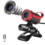 Cámara USB Hxsj A859 480P para Curso de Redes con Micrófono de Absorción de Sonido Incorporado (Rojo)