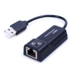 Adaptador Ethernet USB a RJ45 10/100 Mbps Tarjeta de Red (Negro)