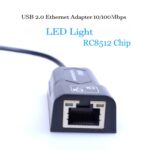 Adaptador Ethernet USB a RJ45 10/100 Mbps Tarjeta de Red (Negro) - Imagen 3
