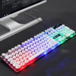 Teclado USB Limeide Gtx300 104 Llaves Retro con Cable 1.4M (Blanco Punk)