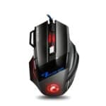 Mouse de Juego Imice X7 2400 Dpi con Cable 1,8 m, 7 Teclas y Luz de Respiración Colorida (Negro)