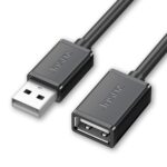 3 PCs Jasoz Cable de Extensión USB Macho a Hembra Núcleo de Cobre sin Oxígeno (Negro) 0.5M