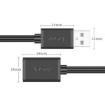 3 PCs Jasoz Cable de Extensión USB Macho a Hembra Núcleo de Cobre sin Oxígeno (Negro) 0.5M - Imagen 3