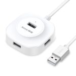 HUB de 4 puertos USB 2.0 de alta velocidad Jasoz 1 a 4 HUB de acoplamiento, White 0.3m