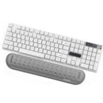 Almohadilla de Pulsera Baona Memoria de Silicona para Masaje Teclado Medio (Gris)