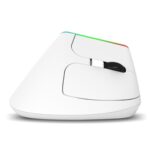 Mouse Delux M618C Vertical 6 Teclas 1600 DPI RGB Bluetooth Dual (Blanco)
