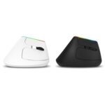 Mouse Delux M618C Vertical 6 Teclas 1600 DPI RGB Bluetooth Dual (Blanco) - Imagen 2