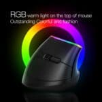 Mouse Delux M618C Vertical 6 Teclas 1600 DPI RGB Bluetooth Dual (Blanco) - Imagen 3
