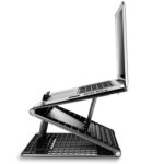 Soporte para computadora portátil N5 Soporte de disipación de calor de plástico plegable de aumento de ajuste de múltiples engranajes portátil de doble capa, N5