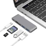 Lector de Tarjetas Estación de Acoplamiento Divisor USB-C a HDMI 5 en 1 (Gris)