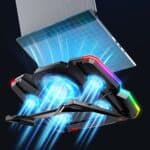 CoolCold Five Fans 2 puertos USB Laptop Cooler Gaming Notebook Cool Stand, Versión:, Touch Symphony Blue, Touch Symphony Red, Dial Adjust Basic Blue - Imagen 4