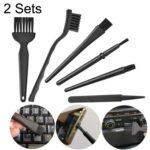 2 Juegos de Cepillo Antiestático con Mango Portátil para Limpieza de Teclado (Negro)
