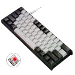 Teclado Mecánico Leaven K620 61 Teclas Hot Plug-In con Cable 1,8 m (Negro, Blanco, Rojo) Eje