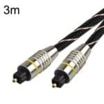 Cable de Fibra Óptica de Audio Digital Emk Hb/A6.0 con Interfaz Spdif 3 m (Blanco y Negro)
