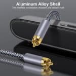 Cable de Audio Digital Hifi Coaxial RCA de Cobre Puro 15 m para Altavoz Subwoofer SPDIF (Gris Plateado) - Imagen 4