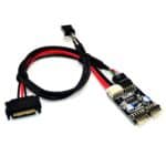 Adaptador de conector de extensión USB 2.0 de 9 pines a HUB de 9 pines doble HUB 1 a 2 con cable de alimentación SATA