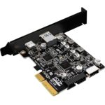 Tarjeta de Extensión PCIe 3.0 a USB 3.2 Puerto Tipo C Vertical Frontal Tipo E (Ph68)