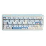 Teclado Mecánico Gaming Bluetooth Wireless 3-Modos RGB Aleación de Aluminio Kit con Keycap (Azul Claro)