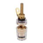 Bloque de Terminales Transparente Extendido Mediano Poste Unión Amplificador Audio Conector Banana 4 mm (Negro)