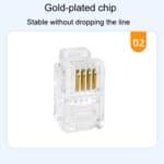 1000 Unidades Puntas Chapadas en Oro 4P4C Cabezas de Cristal de Teléfono Conector de Cable de Auricular de 4 Núcleos - Imagen 3