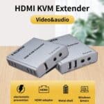 Extensor de Cable de Red HDMI KVM 60 M con Transmisor y Receptor de Audio y Video (Enchufe Estadounidense) - Imagen 3
